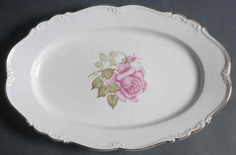 Franconia Rose 13" Oval Serving Platter by Edelstein-1