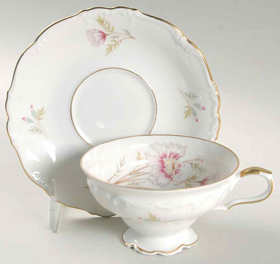 Gardenia Footed Cup & Saucer Set by Edelstein-1