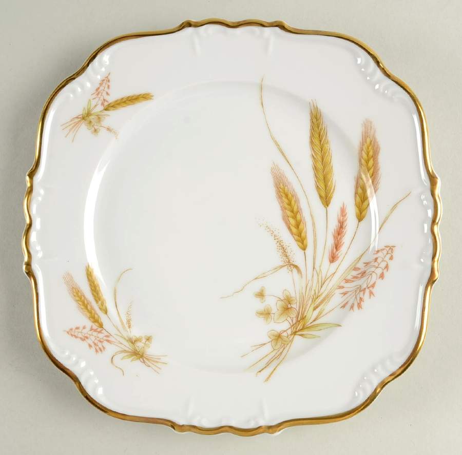 Golden Wheat Square Salad Plate by Edelstein-1