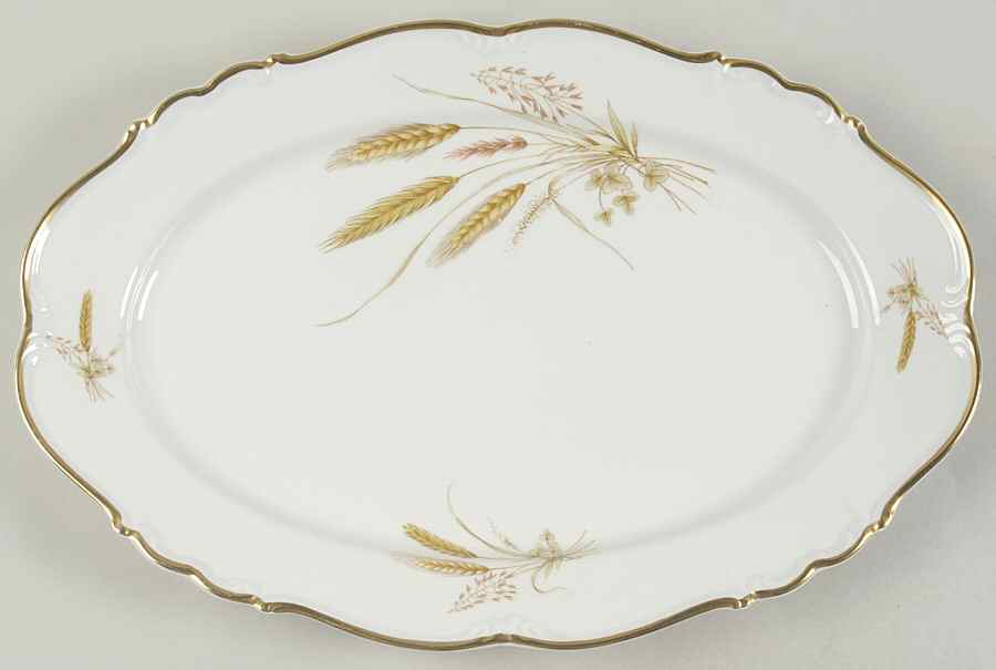 Golden Wheat 15" Oval Serving Platter by Edelstein-1