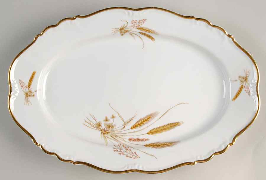Golden Wheat 13" Oval Serving Platter by Edelstein-1