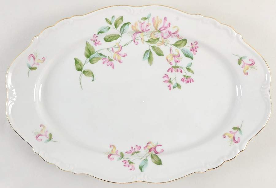 Honeysuckle 15" Oval Serving Platter by Edelstein-1