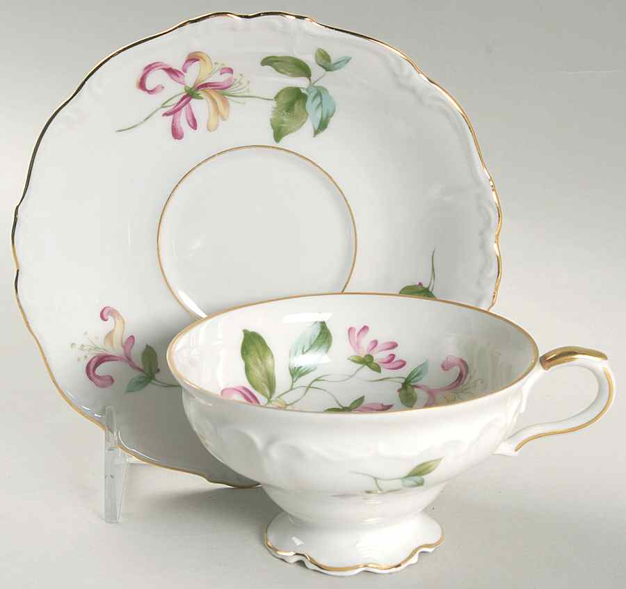 Honeysuckle Footed Cup & Saucer Set by Edelstein-1