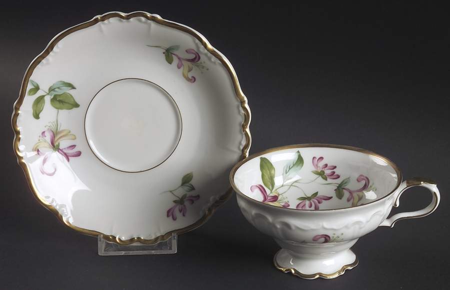 Honeysuckle Footed Cup & Saucer Set by Edelstein-1