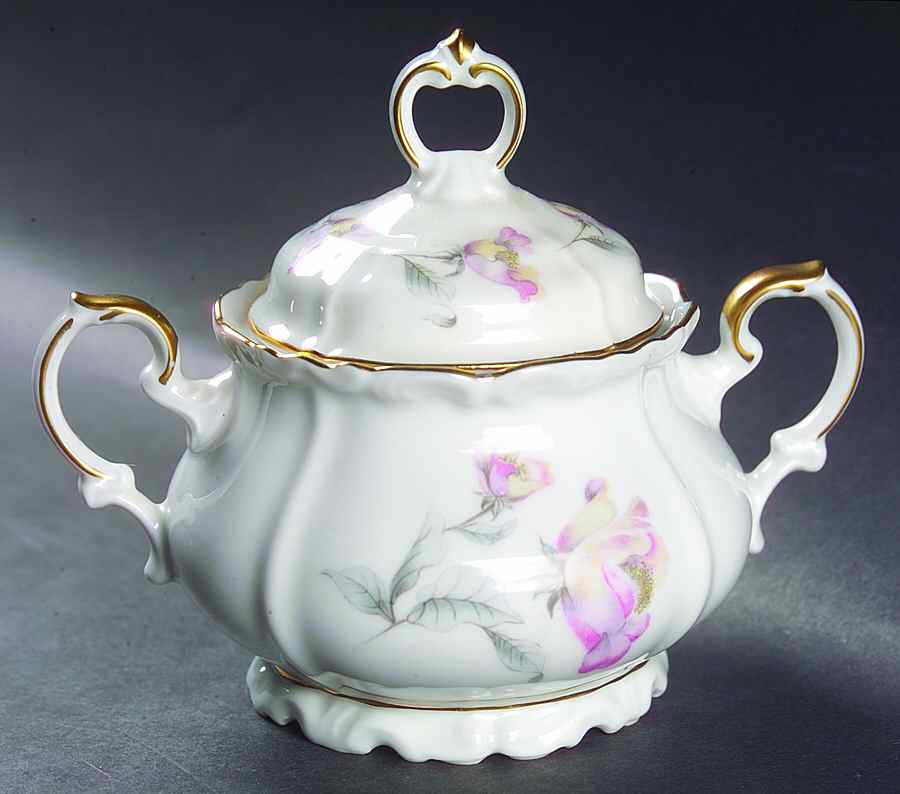 Irish Rose Sugar Bowl & Lid by Edelstein-1