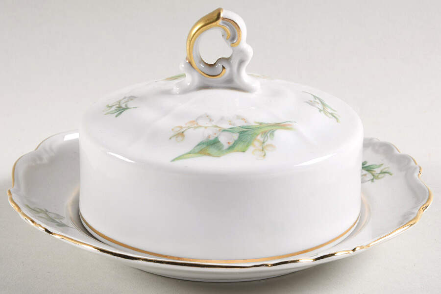 Lily of The Valley Round Covered Butter by Edelstein-1