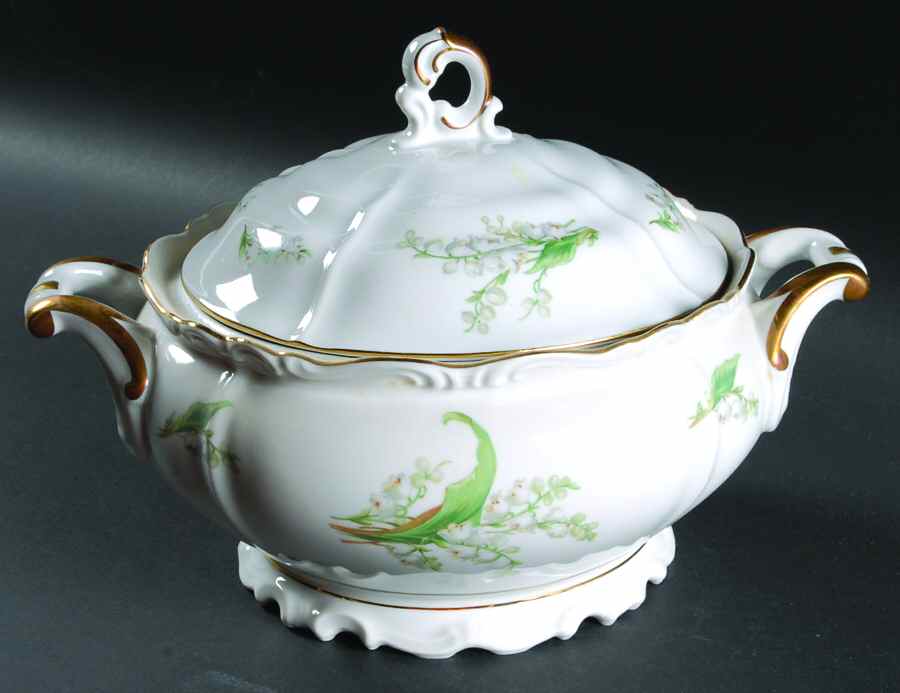 Lily of The Valley Round Covered Vegetable by Edelstein-1