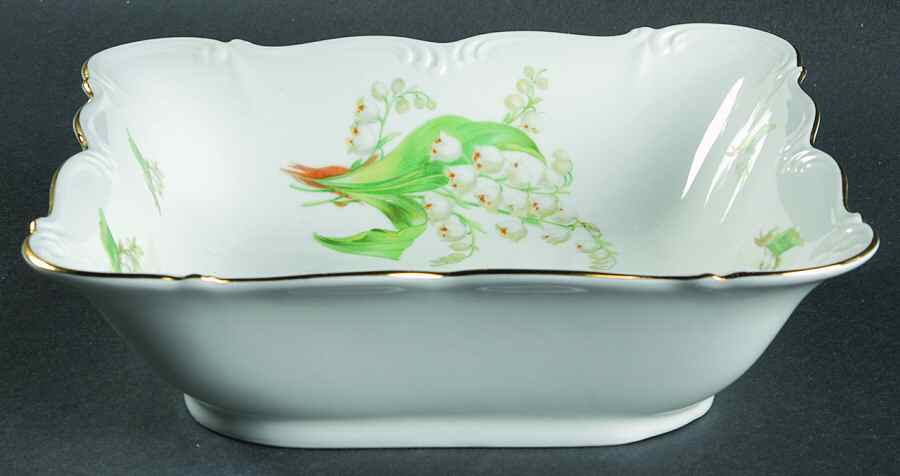 Lily of The Valley 8" Square Vegetable Bowl by Edelstein-1