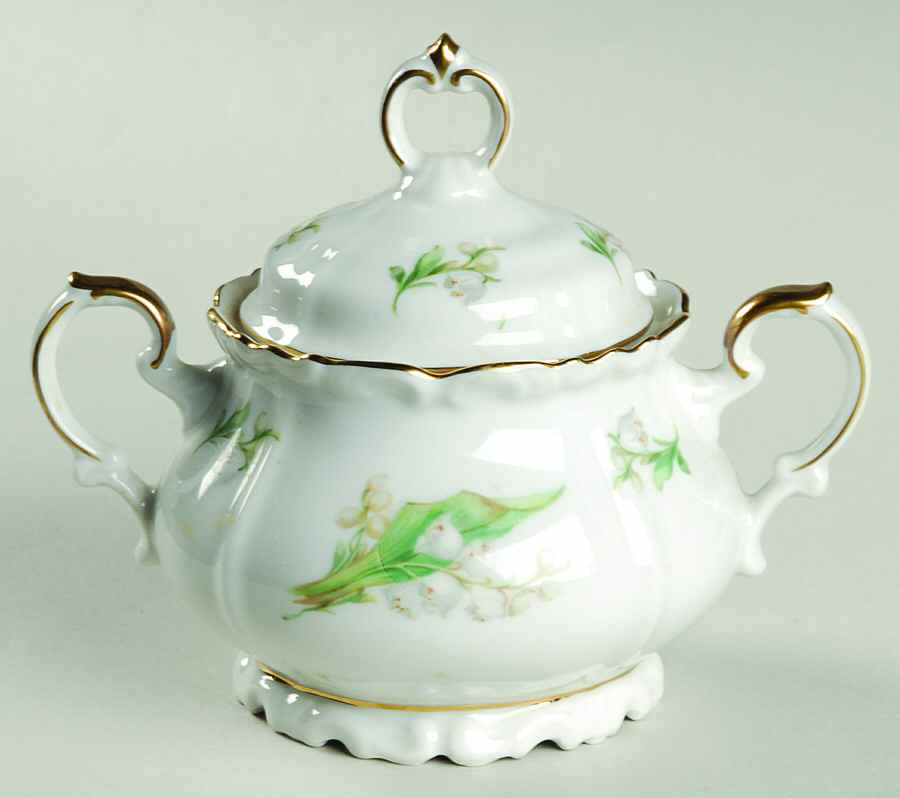 Lily of The Valley Sugar Bowl & Lid by Edelstein-1
