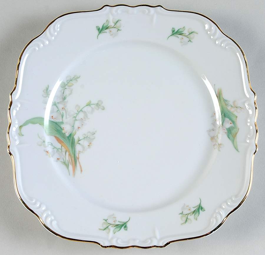 Lily of The Valley Square Salad Plate by Edelstein-1