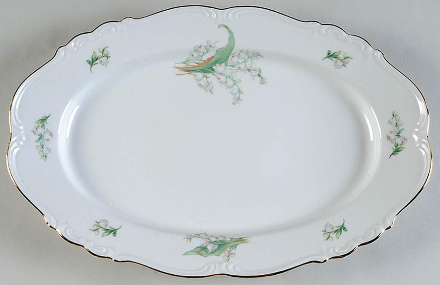 Lily of The Valley 13" Oval Serving Platter by Edelstein-1