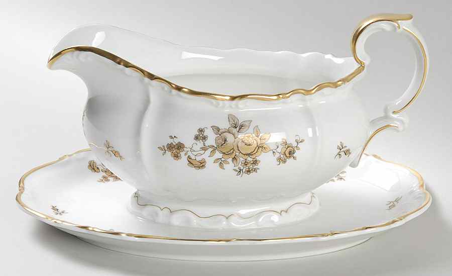 Lucerne Gravy Boat with Attached Underplate by Edelstein-1
