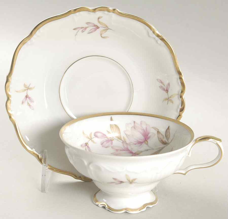 Magnolia Footed Cup & Saucer Set by Edelstein-1