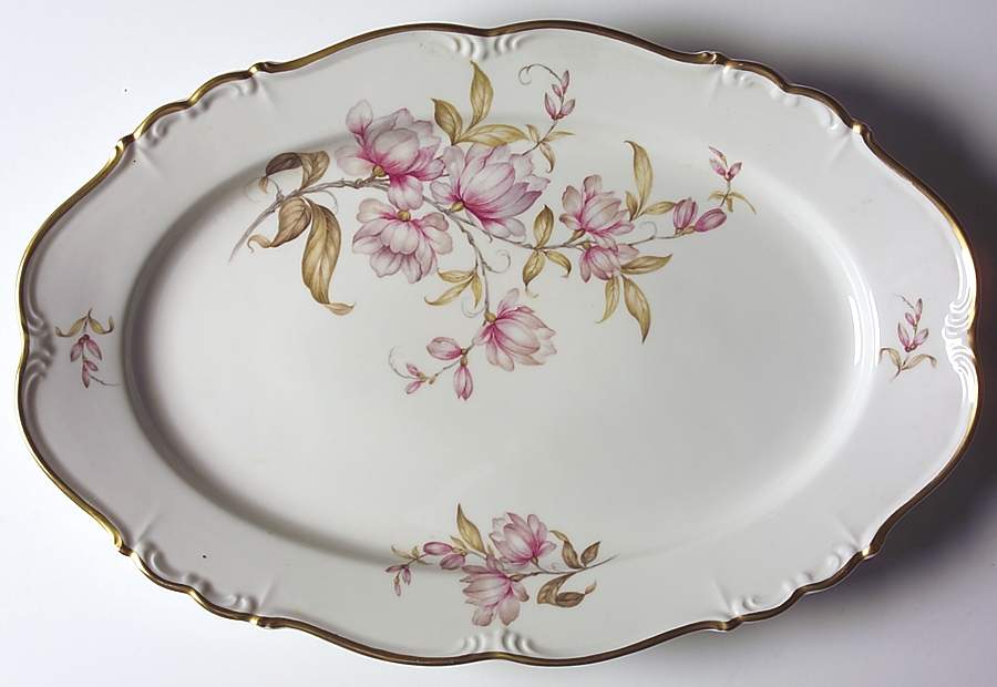 Magnolia 15" Oval Serving Platter by Edelstein-1