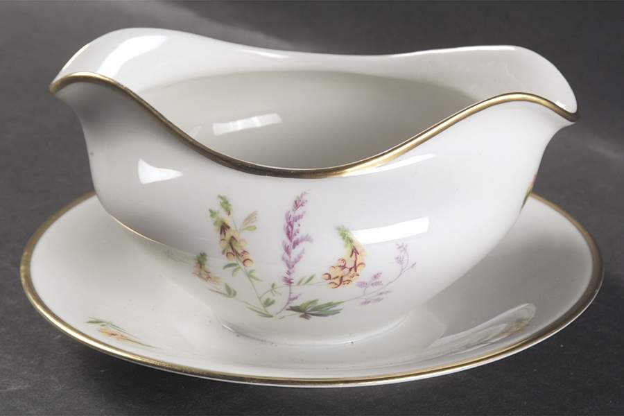 Malverne Round Gravy Boat/Attached Underplate by Edelstein-1