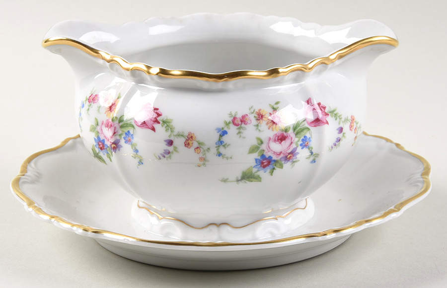 Margareta Gravy Boat with Attached Underplate by Edelstein-1
