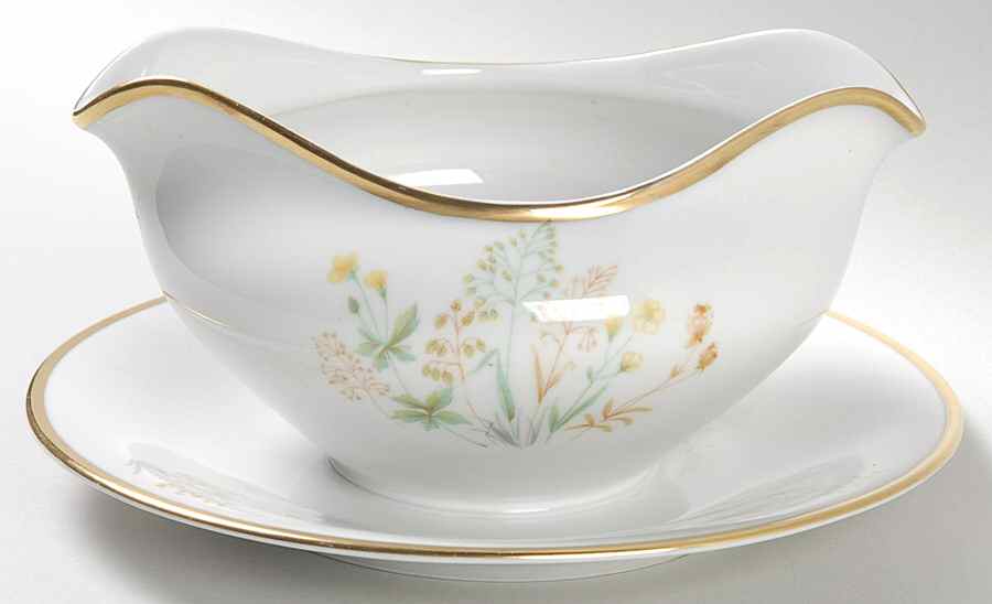 Mayflower Gravy Boat with Attached Underplate by Edelstein-1