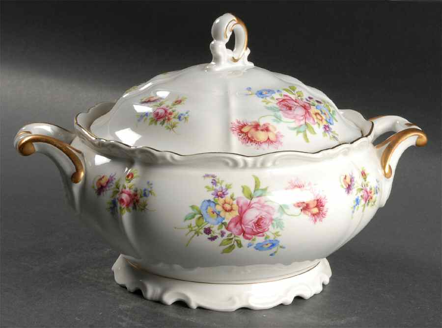 Meissen Floral Round Covered Vegetable by Edelstein-1