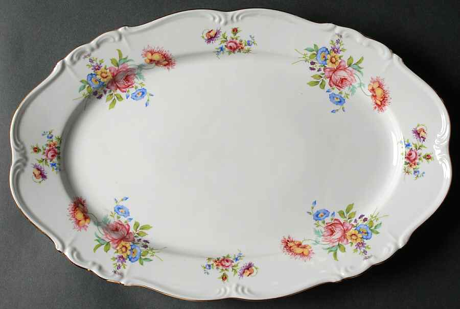 Meissen Floral 15" Oval Serving Platter by Edelstein-1