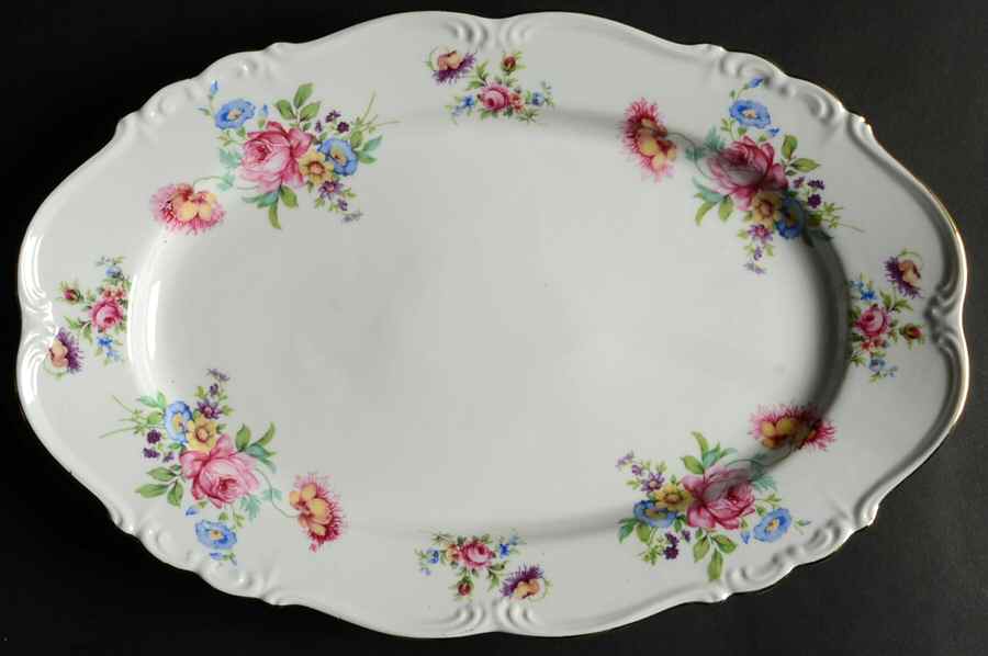 Meissen Floral 13" Oval Serving Platter by Edelstein-1