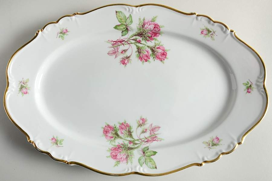 Moss Rose 15" Oval Serving Platter by Edelstein-1