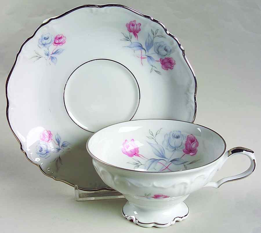 Monaco Rose Footed Cup & Saucer Set by Edelstein-1