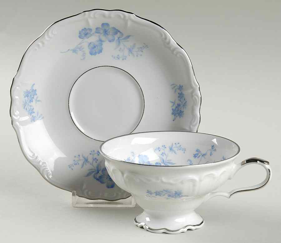 Ocean Blue Footed Cup & Saucer Set by Edelstein-1