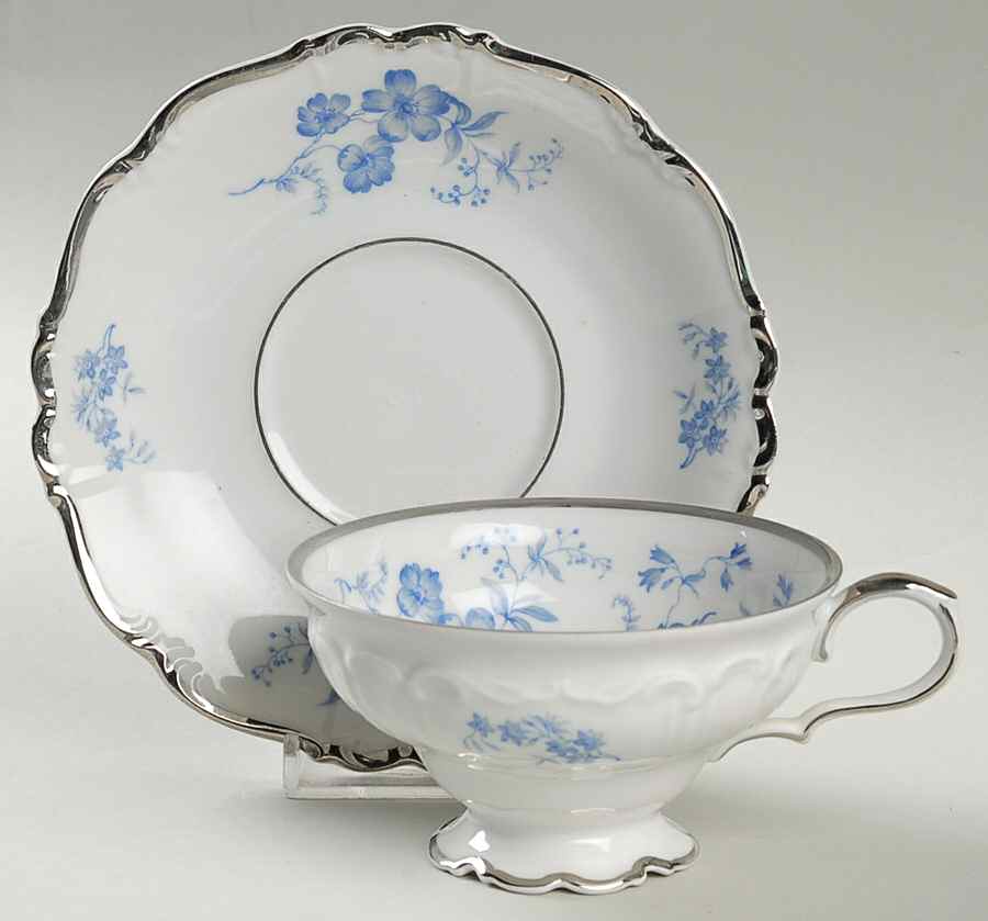 Ocean Blue Footed Cup & Saucer Set by Edelstein-1