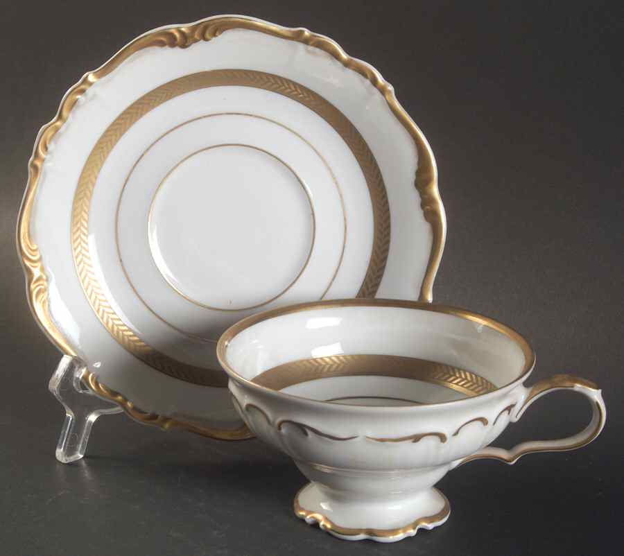Oxford Footed Cup & Saucer Set by Edelstein-1