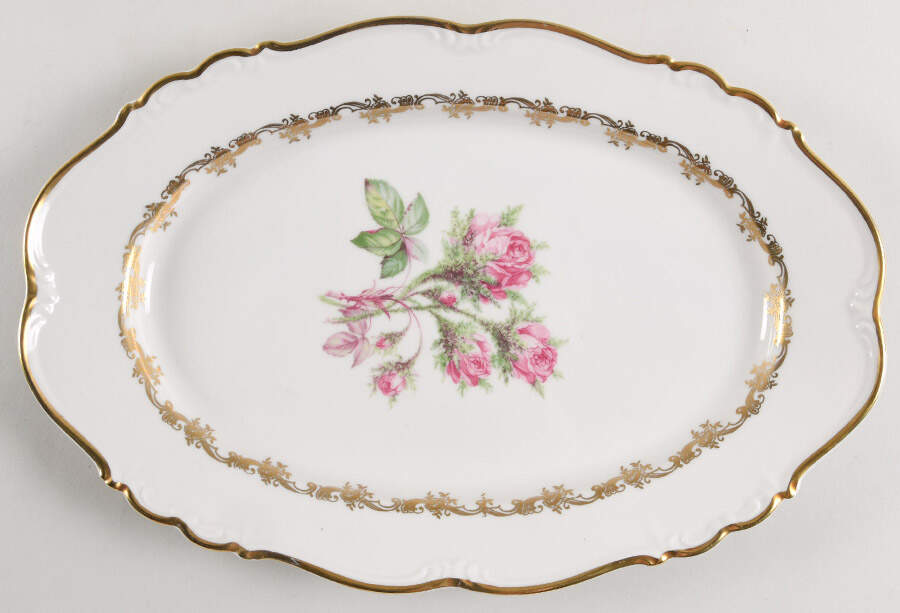 Princess Rose 15" Oval Serving Platter by Edelstein-1