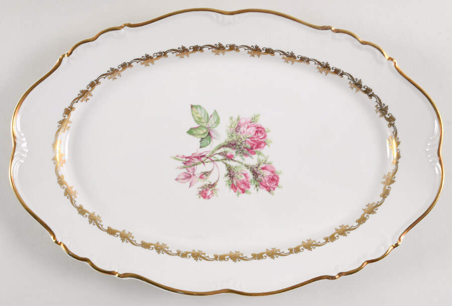 Princess Rose 13" Oval Serving Platter by Edelstein-1