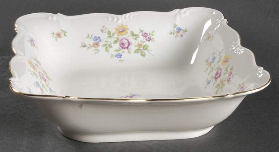 Queen's Rose (Whitebckgd) 9" Square Vegetable Bowl by Edelstein-1