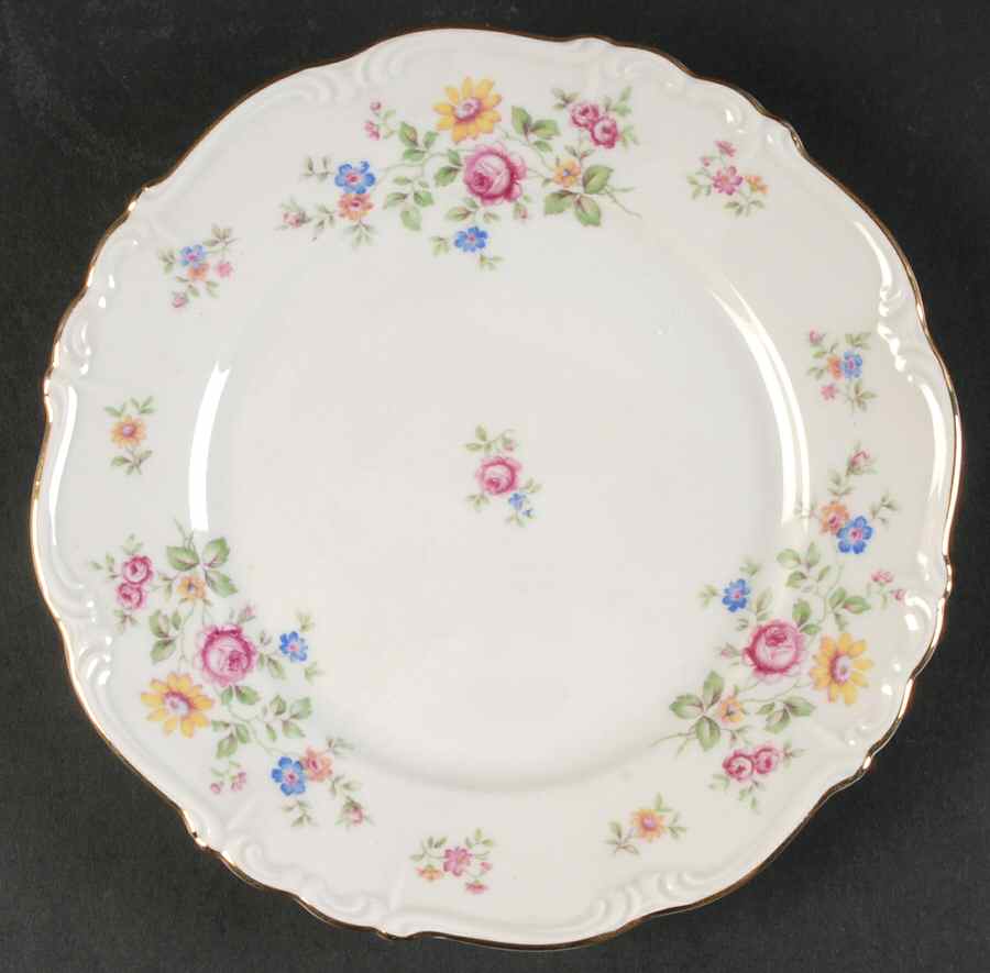 Queen's Rose (Whitebckgd) Salad Plate by Edelstein-1
