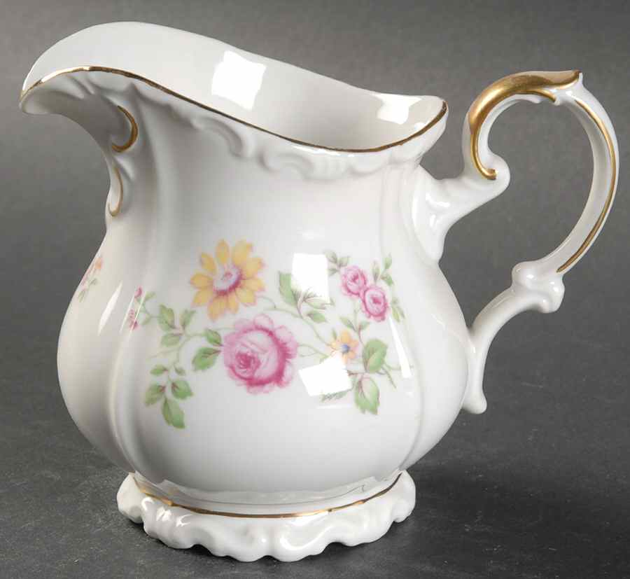 Queen's Rose (Whitebckgd) Creamer by Edelstein-1