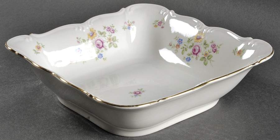 Queen's Rose (Whitebckgd) 8" Square Vegetable Bowl by Edelstein-1