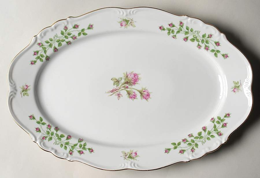 Rosebud 15" Oval Serving Platter by Edelstein-1