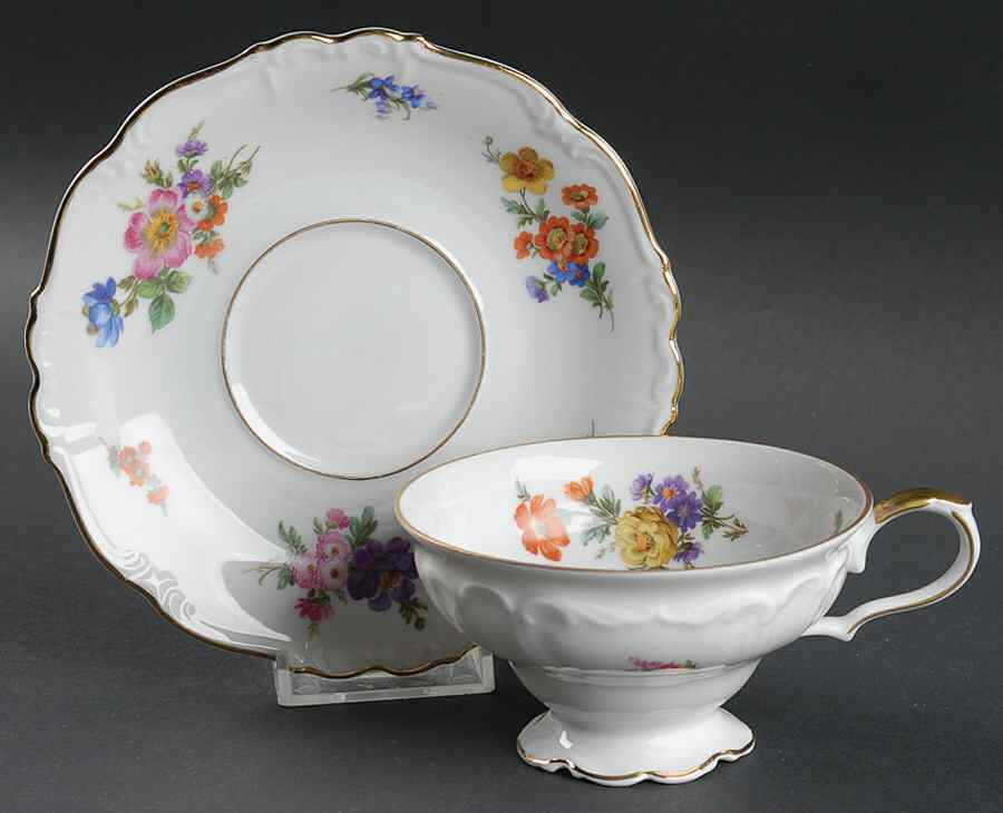 Rosetta Footed Cup & Saucer Set by Edelstein-1