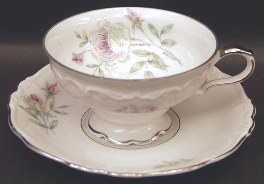 Roseville Footed Cup & Saucer Set by Edelstein-1