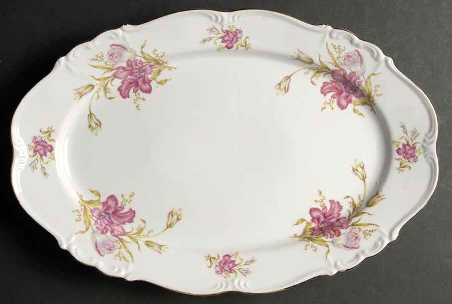 Shelby Shelbey 15" Oval Serving Platter by Edelstein-1