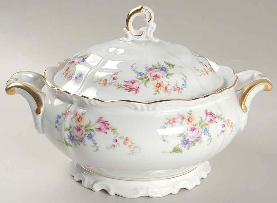 Spring Floral Round Covered Vegetable by Edelstein-1