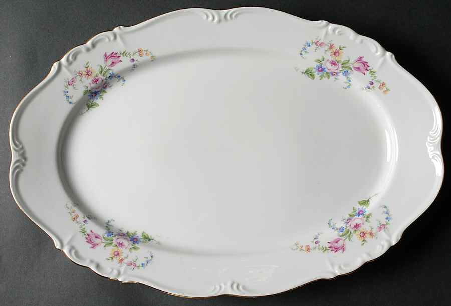 Spring Floral 15" Oval Serving Platter by Edelstein-1
