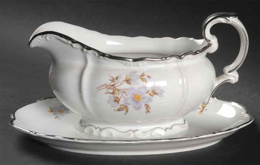 Sunset Gravy Boat with Attached Underplate by Edelstein-1