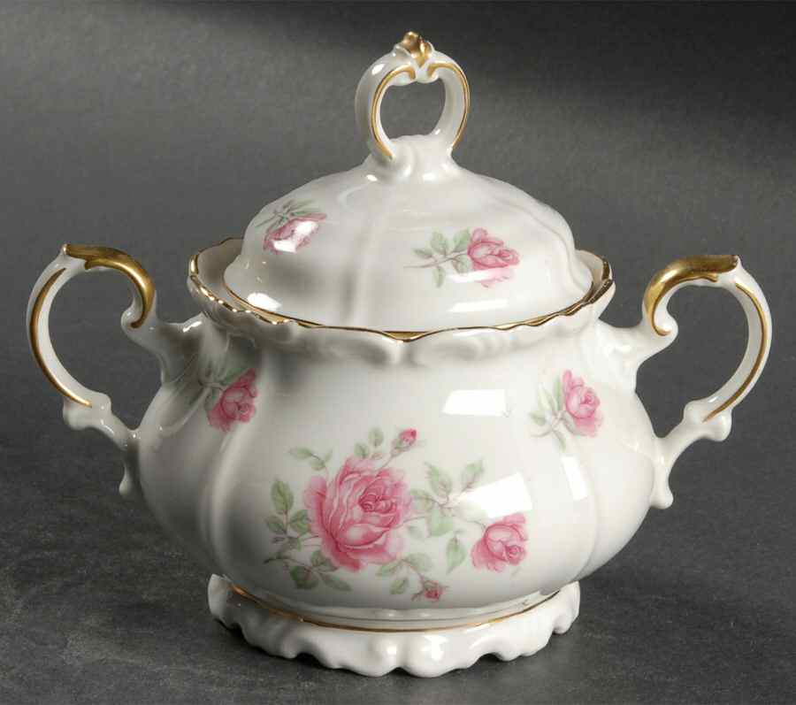 Three Roses Sugar Bowl & Lid by Edelstein-1