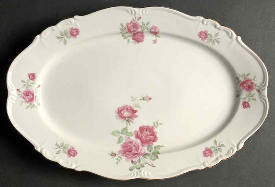 Three Roses 15" Oval Serving Platter by Edelstein-1