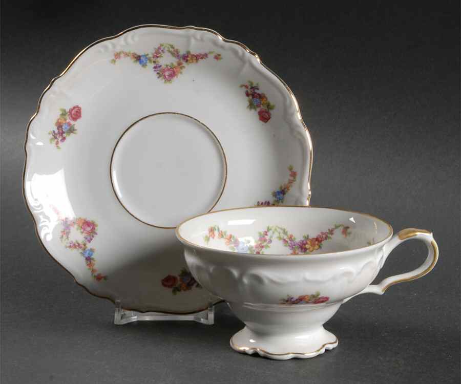 Victoria Footed Cup & Saucer Set by Edelstein-1