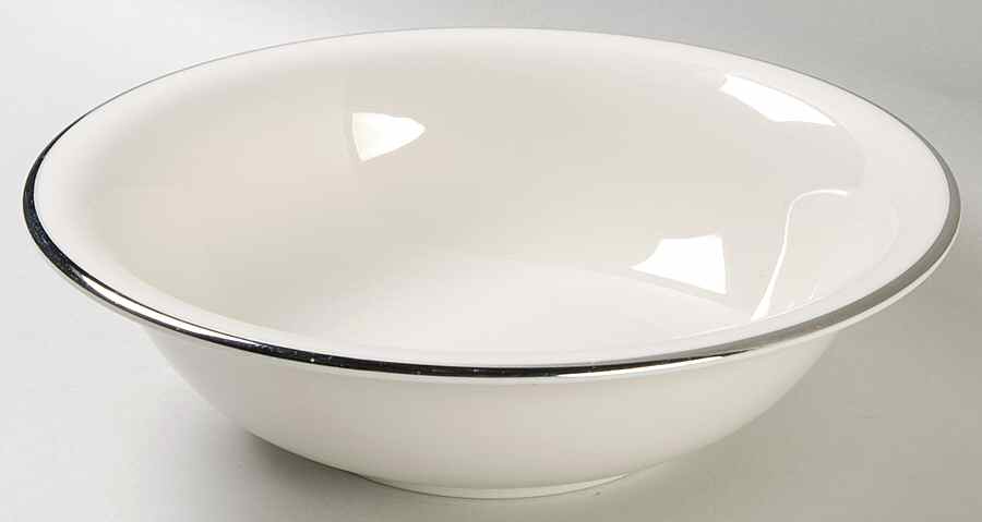 Classic Off White (Platinum Trim) 9" Round Vegetable Bowl by Edgerton-1