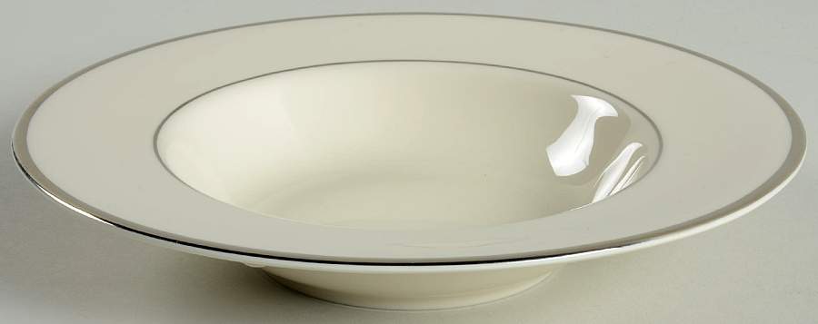 Classic Off White (Platinum Trim) Rim Soup Bowl by Edgerton-1