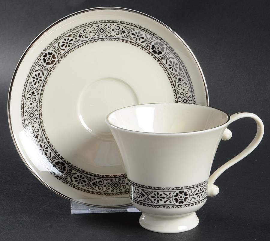 Midnight Lace Footed Cup & Saucer Set by Edgerton-1