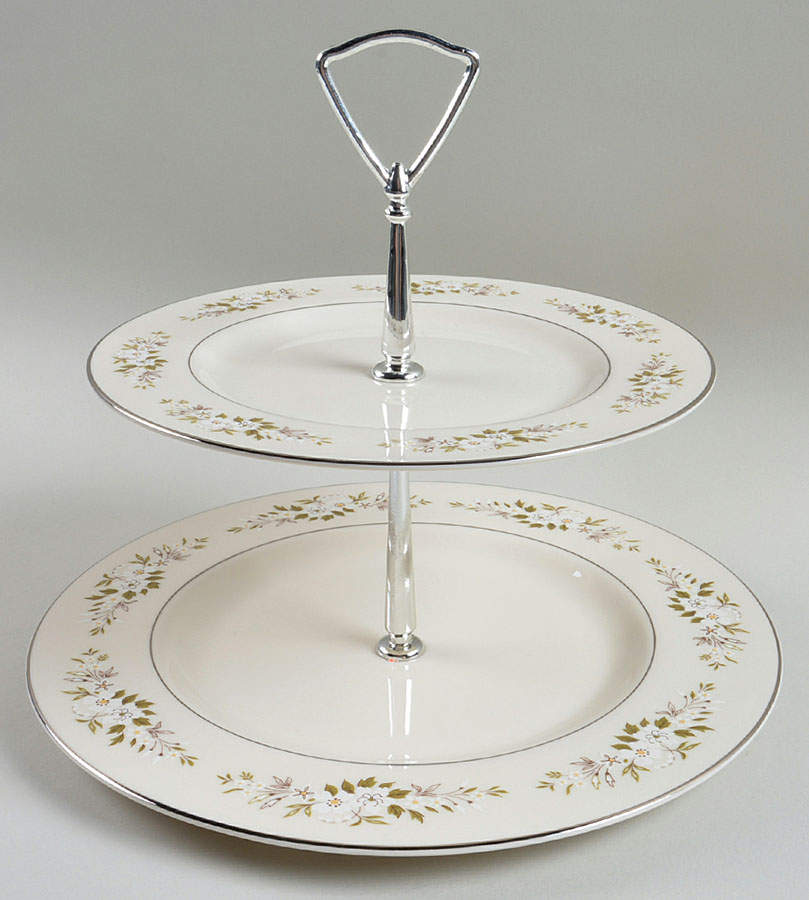 Spring Rhapsody 2 Tiered Serving Tray (Dinner & Salad Plate) by Edgerton-1