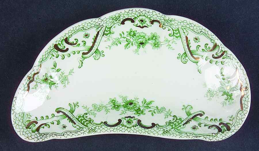 Keswick (Green, Gold Accent) Bone Dish by John Edwards-1